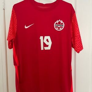 Nike Canada Alphonso Davies Red Soccer Jersey